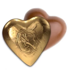 The Original Lolly Store Premium Milk Chocolate Small Hearts - Gold Foil