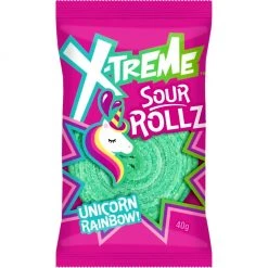 The Original Lolly Store X-Treme Sour Rollz - Unicorn Rainbow