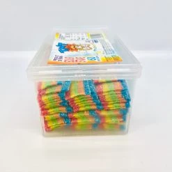 The Original Lolly Store Themed Party Lollies TNT Multicolour Rainbow Sour Straps Tub