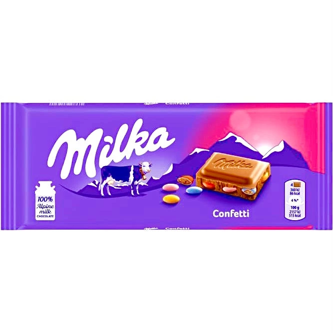The Original Lolly Store Milka Confetti Milk Chocolate Bar 100g 3 The Original Lolly Store Milka Confetti Milk Chocolate Bar 100g