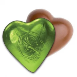 The Original Lolly Store Premium Milk Chocolate Small Hearts - Green Foil
