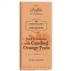 The Original Lolly Store Dolfin Dark Chocolate With Candied Orange Peels Bar 70g