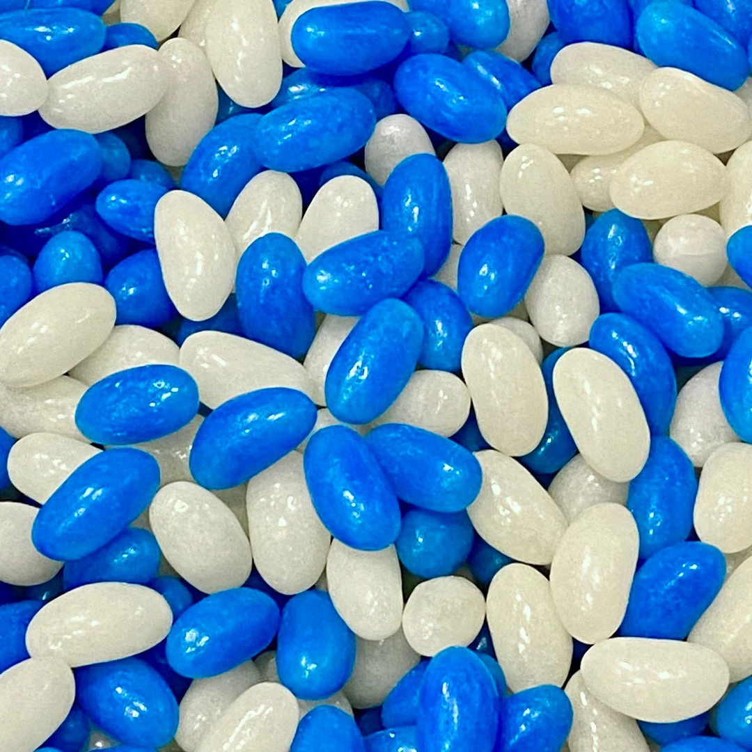The Original Lolly Store Jelly Beans - Blue & White (1kg Bulk) (Boysenberry & Vanilla Flavour) Themed Party Lollies 3 The Original Lolly Store Jelly Beans - Blue & White (1kg Bulk) (Boysenberry & Vanilla Flavour) Themed Party Lollies