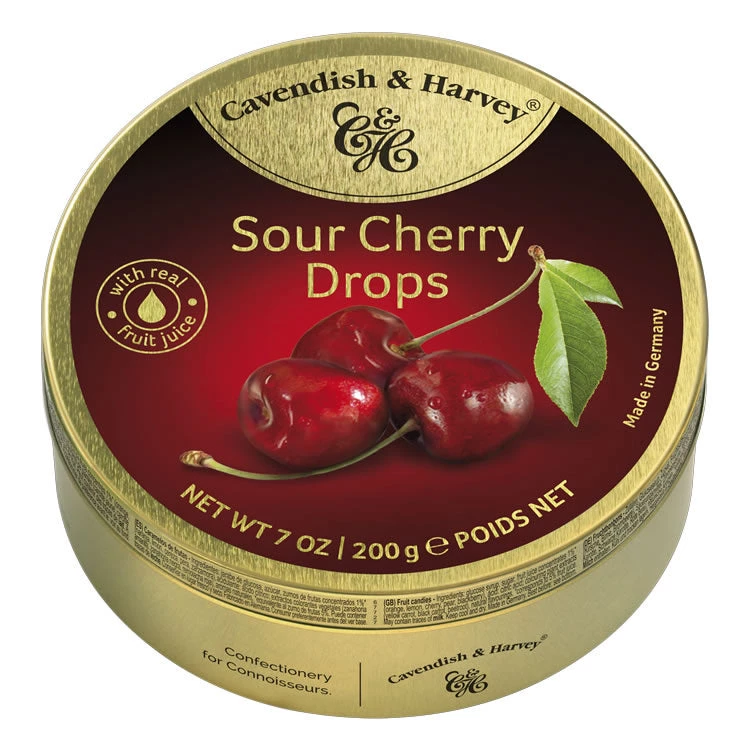 The Original Lolly Store Cavendish & Harvey Sour Cherry Drops Tin Sour Lollies 3 The Original Lolly Store Cavendish & Harvey Sour Cherry Drops Tin Sour Lollies