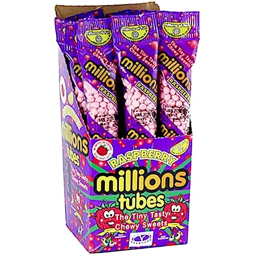The Original Lolly Store Millions Raspberry Tube 60g 4 The Original Lolly Store Millions Raspberry Tube 60g