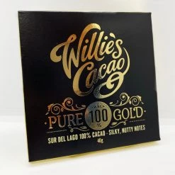 The Original Lolly Store Chocolates Willie's Cacao Pure Gold 100% Sur Del Lago Cacao Dark Chocolate