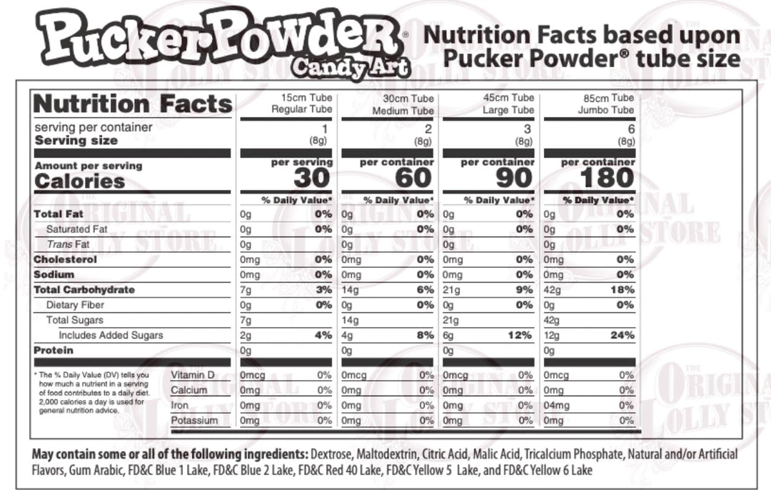 The Original Lolly Store Pucker Powder (30cm Tube) Lollies 17 The Original Lolly Store Pucker Powder (30cm Tube) Lollies