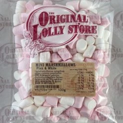The Original Lolly Store Themed Party Lollies Mini Marshmallows (Pink & White)