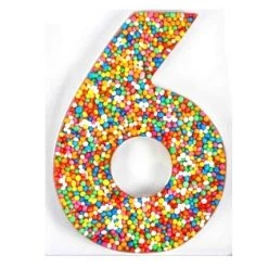 The Original Lolly Store Birthday Treats Milk Chocolate Freckle Number 6. 40g